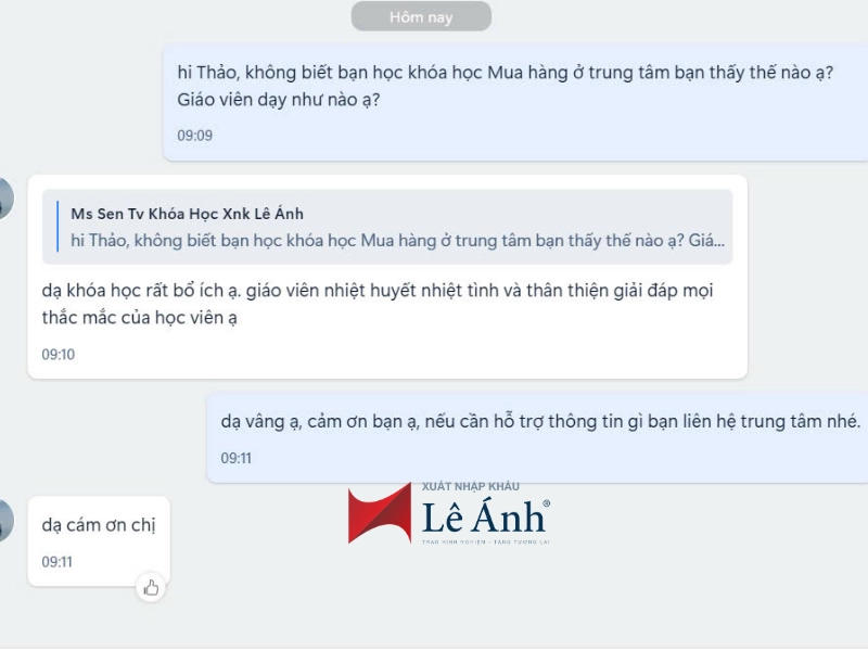 phản hồi học viên khóa học thu mua