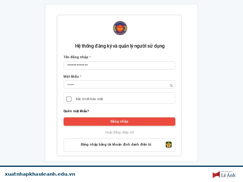 đăng nhập tài khoản Vnaccs