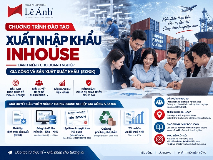 đào tạo xuất nhập khẩu inhouse cho danh nghiệp gia công sản xuất xuất khẩu