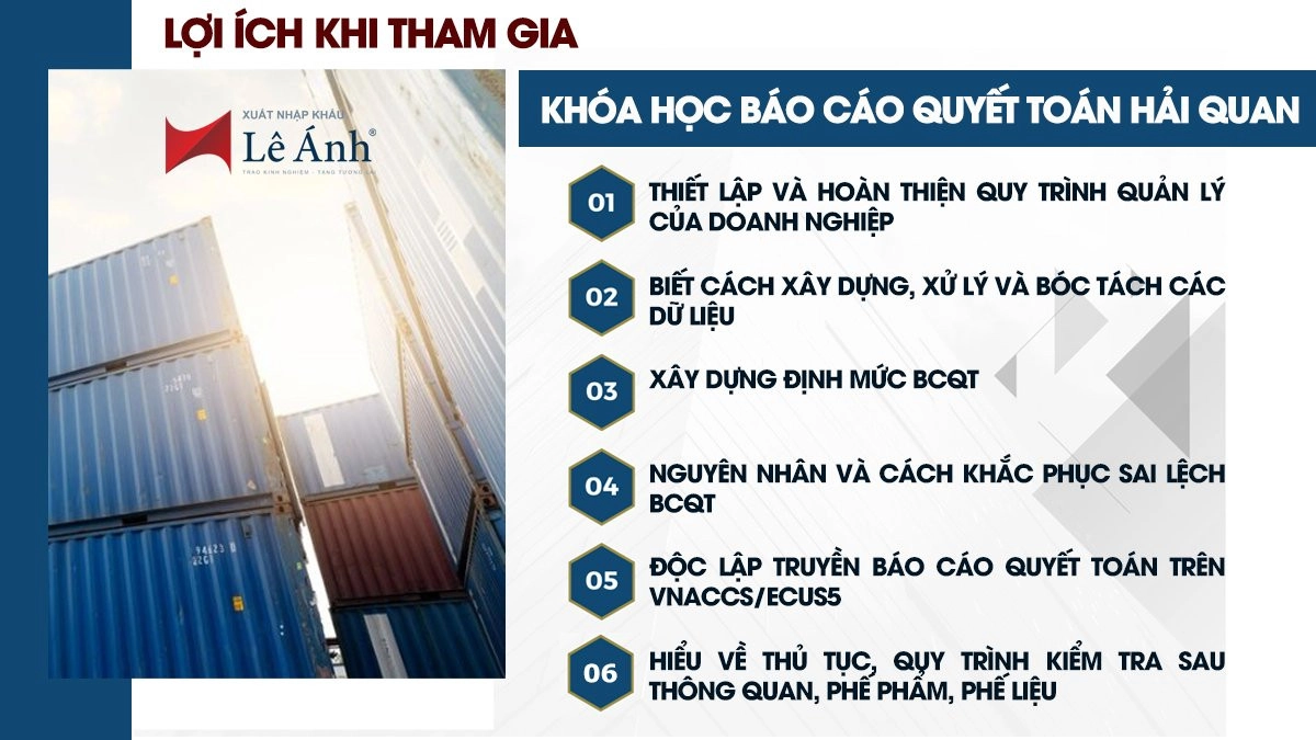 Lộ Trình Học Báo Cáo Quyết Toán Hải Quan Chi Tiết