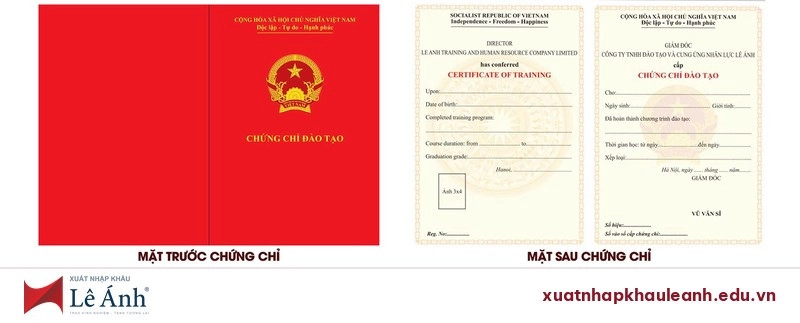 Mẫu chứng chỉ hoàn thành khóa học do Lê Ánh HR cấp