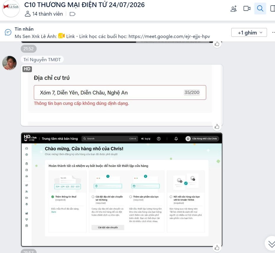 học thương mại điện tử shopee, tiktok
