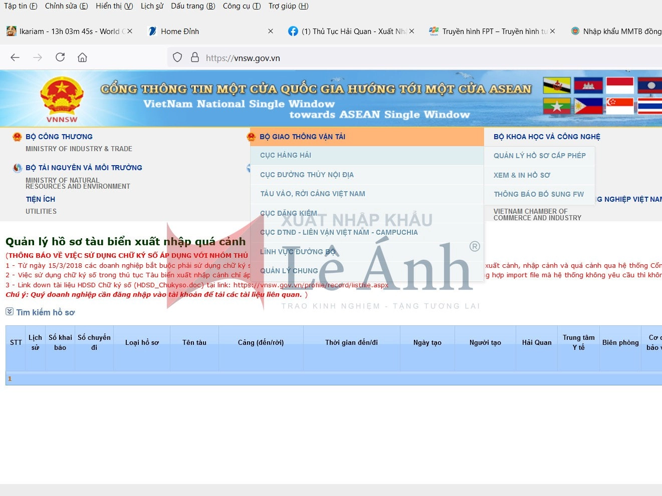 hướng dẫn khai e-manifest