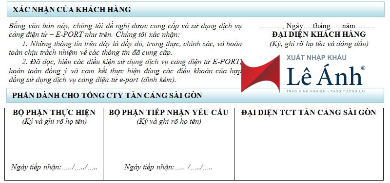 Hướng dẫn khai báo trên Eport (Tân cảng sài gòn)