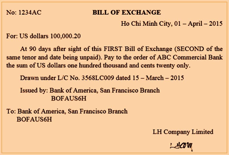 Mẫu hối phiếu nhờ thu D/P