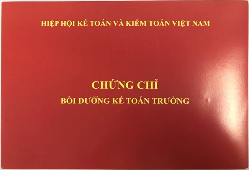 Mẫu chứng chỉ kế toán trưởng Bộ tài chính