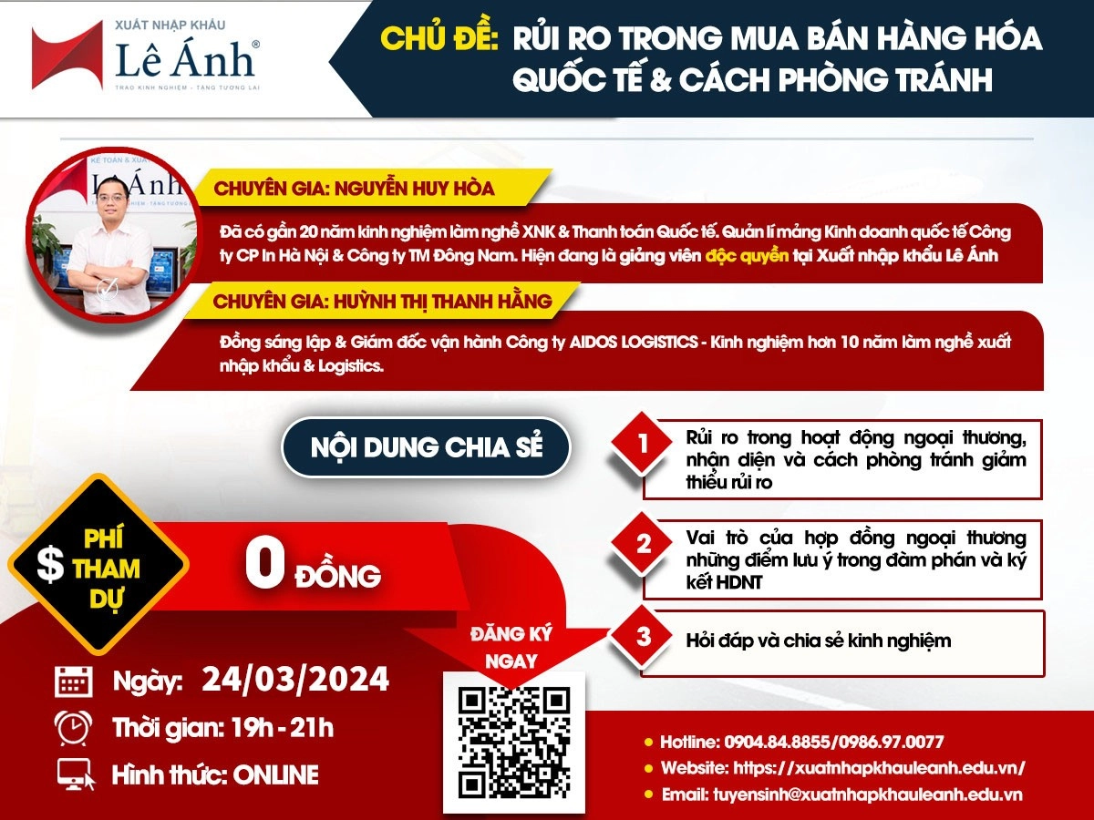 workshop: Rủi ro trong mua bán hàng hóa quốc tế & Cách phòng tránh