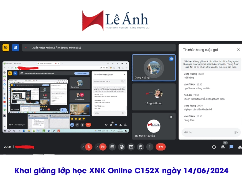 Khai giảng lớp học xuất nhập khẩu online C152X