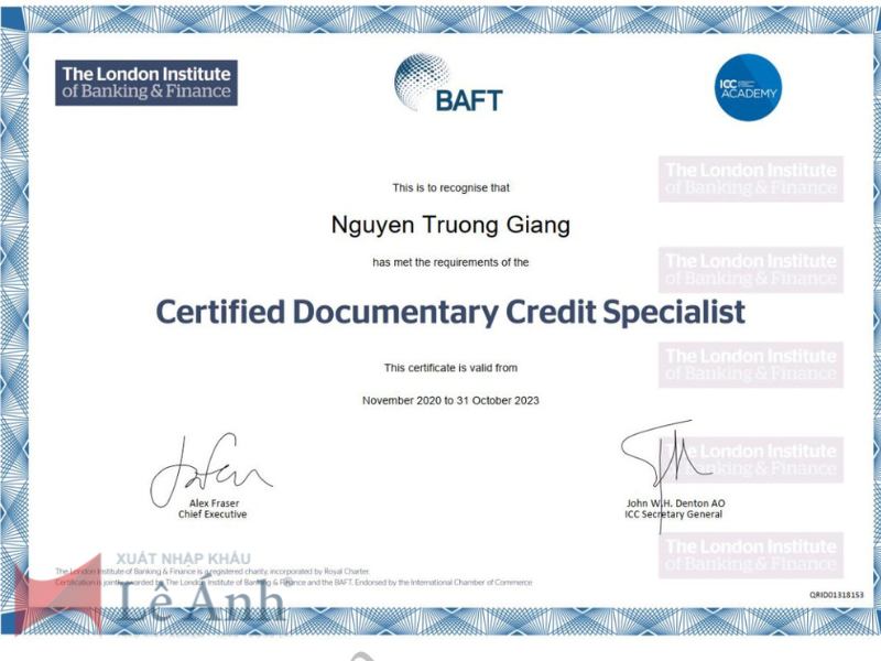 chứng chỉ CDCS