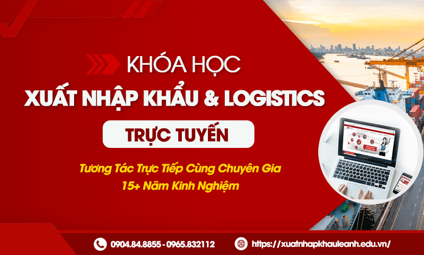 Banner khóa học xuất nhập khẩu trực tuyến tương tác cùng giảng viên