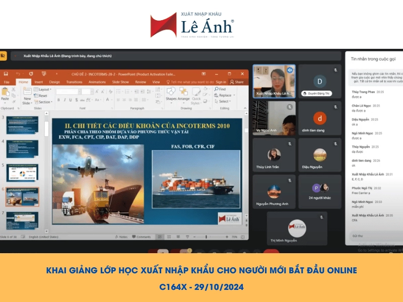 khóa học xuất nhập khẩu online C164X