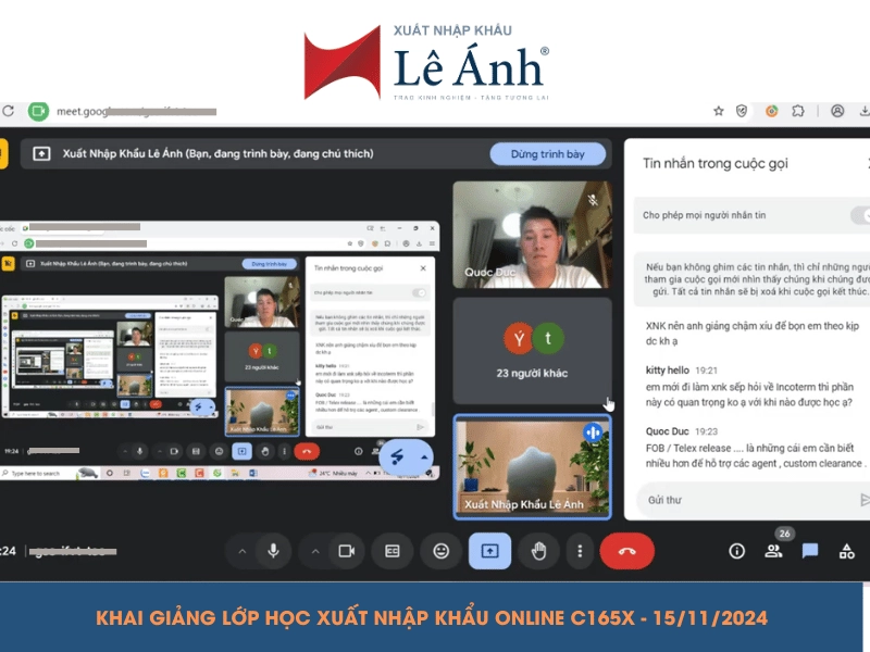 lớp học xuất nhập khẩu online C165X