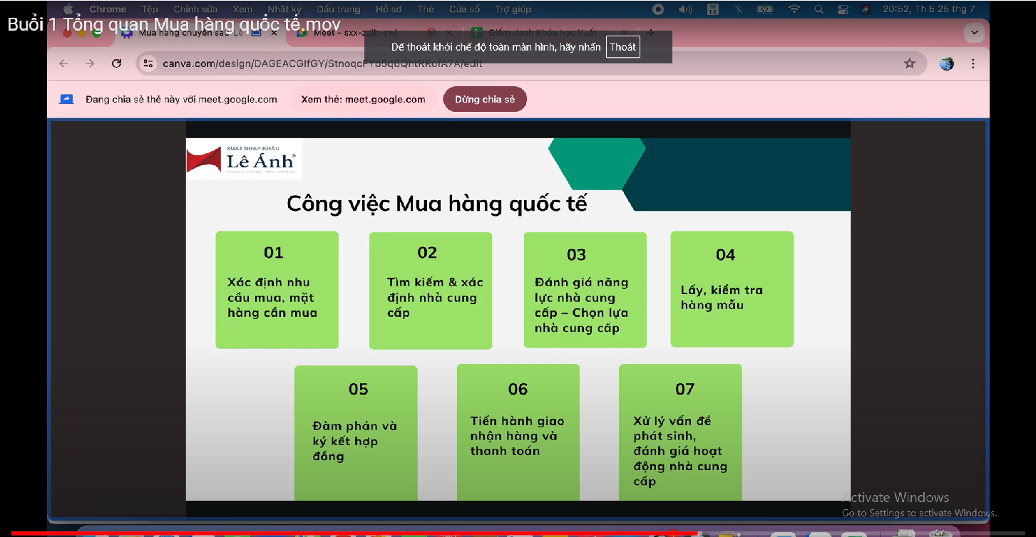 khóa học thu mua quốc tế